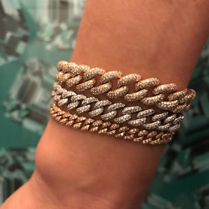 Medium Pave Diamond Link Bracelet