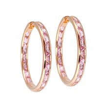 Limited Edition Pink Tourmaline Baguette Hoop Earrings