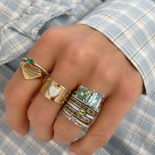 Layla Semiprecious Pear on Diamond Stacking Ring