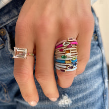 Layla Semiprecious Pear on Diamond Stacking Ring