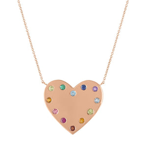 Mimi Rainbow Initial Heart Necklace
