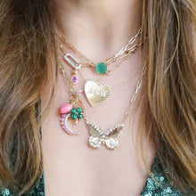 Cushion Cut Emerald on Paperclip Link Chain Necklace