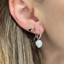 Gemstone Heart Stud Earrings with Gold Frame