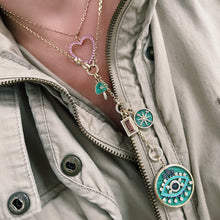 Sweet Malachite or Mother of Pearl & Diamond Mushroom Charm