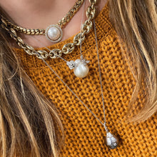 Tahitian Pearl Diamond Encrusted Carved Galaxy Necklace