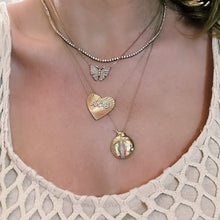 The Love Large Fluted Heart Pendant Necklace