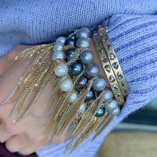 Pearl & Chain Fringe Stretch Bracelet