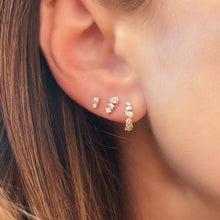 Multi Faceted Mini Diamond Huggie Hoop Earrings