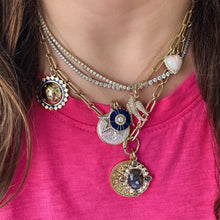 Semiprecious Stone with Pearl & Diamond Emily Pendant Charm