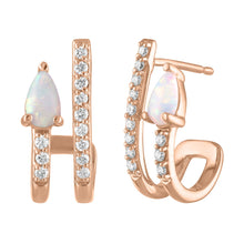Janet Diamond & Semi Precious Pear Shaped Illusion Double Pierce Stud