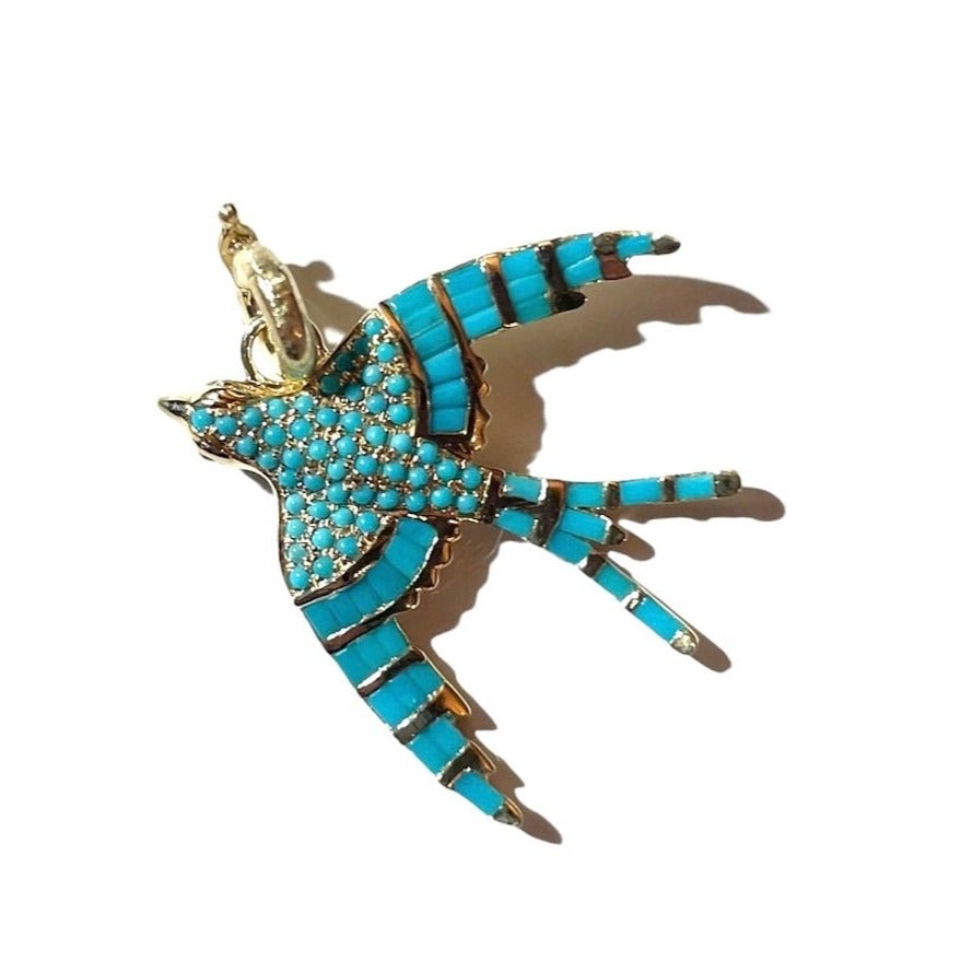 Evelyn Baguette Bird Charm Pendant