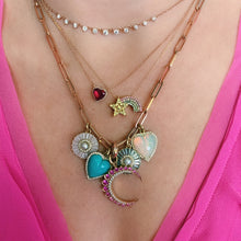 Semiprecious Stone with Pearl & Diamond Emily Pendant Charm