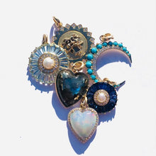 Large Emily Semiprecious Stone with Pearl & Diamond Pendant Charm