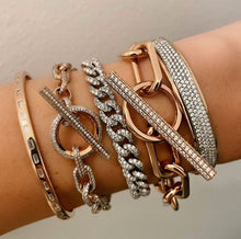 hoverSaxon Jumbo Chain Link with Diamond Toggle Bracelet