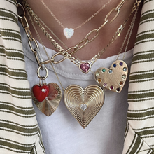 The Cooper Faceted Heart on Cuban Link Chain Necklace