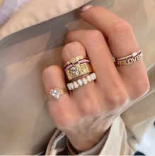 Layla Semiprecious Pear on Diamond Stacking Ring