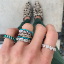 Turquoise Cabochon Eternity Stacking Ring