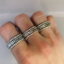 Round and Baguette Cut Diamond Memory Coil Ring