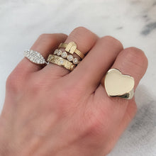 Solid Gold Jumbo Heart Signet RIng