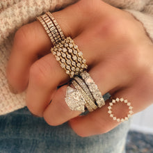 Round and Baguette Cut Diamond Memory Coil Ring