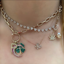 Double Sided Round Diamond Charm Clip Holder Enhancer