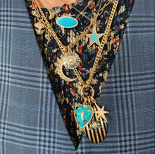 Star Turquoise with Diamond Halo Necklace