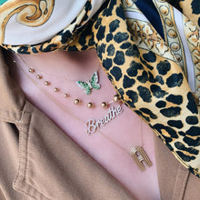Semi Precious Ombre' and Diamond Butterfly Necklace