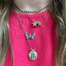 Semi Precious Ombre' and Diamond Butterfly Necklace