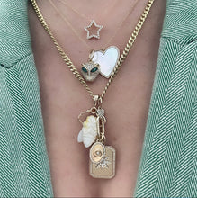 Mother of Pearl Large Heart with Diamond Frame Necklace