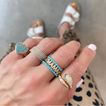 Turquoise Cabochon Eternity Stacking Ring