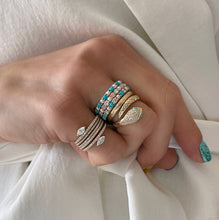 Diamond Solo Shape and Pave Band Stacking Ring