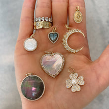 Mother of Pearl Heart with Diamond Outline Pendant