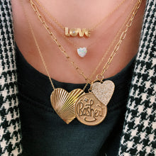 The Lexi Large Fluted Heart Pendant Necklace