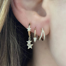 Diamond Split Huggie Hoop Earrings