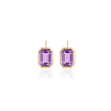Manhattan Emerald Cut with Gold Frame on Wire Drop Earrings