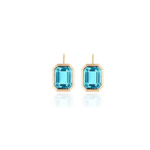 Manhattan Emerald Cut with Gold Frame on Wire Drop Earrings