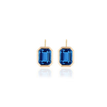 Manhattan Emerald Cut with Gold Frame on Wire Drop Earrings