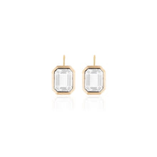 Manhattan Emerald Cut with Gold Frame on Wire Drop Earrings