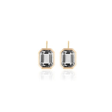 Manhattan Emerald Cut with Gold Frame on Wire Drop Earrings