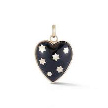 Semi Precious Stone Anna Heart with 14k Stars Pendant Charm