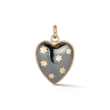 Semi Precious Stone Anna Heart with 14k Stars Pendant Charm