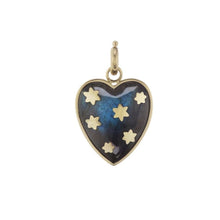 Semi Precious Stone Anna Heart with 14k Stars Pendant Charm