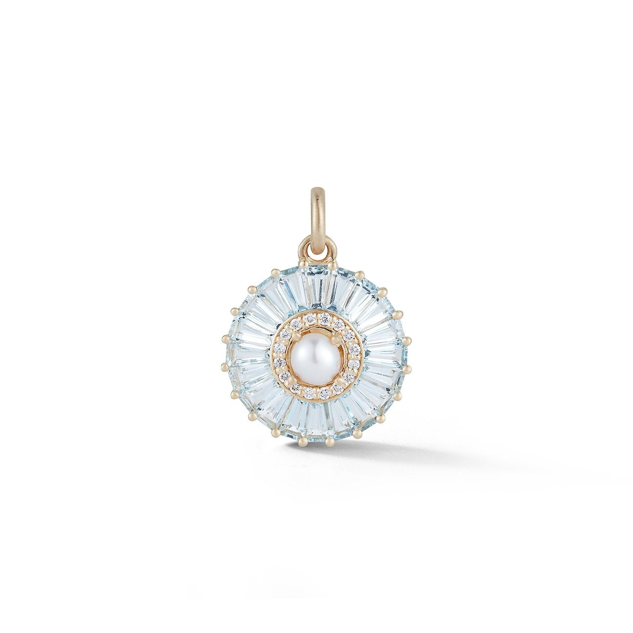 Semiprecious Stone with Pearl & Diamond Emily Pendant Charm