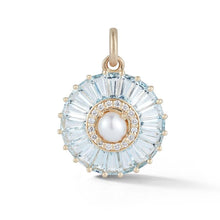 Large Emily Semiprecious Stone with Pearl & Diamond Pendant Charm