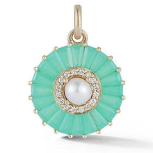 Large Emily Semiprecious Stone with Pearl & Diamond Pendant Charm