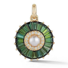 Large Emily Semiprecious Stone with Pearl & Diamond Pendant Charm