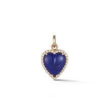 Semi Precious Stone & Diamond Alana Heart Pendant Charm