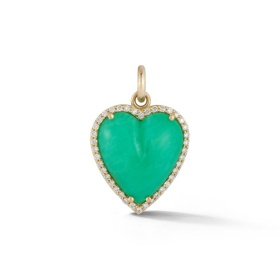 Large Alana Semi Precious Stone & Diamond Heart Pendant Charm