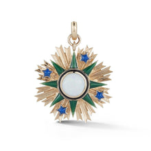 Rosa Emblem Gemstone and Enamel Pendant Charm