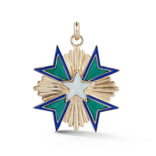 Emmeline Gemstone and Enamel Star Medal Pendant Charm